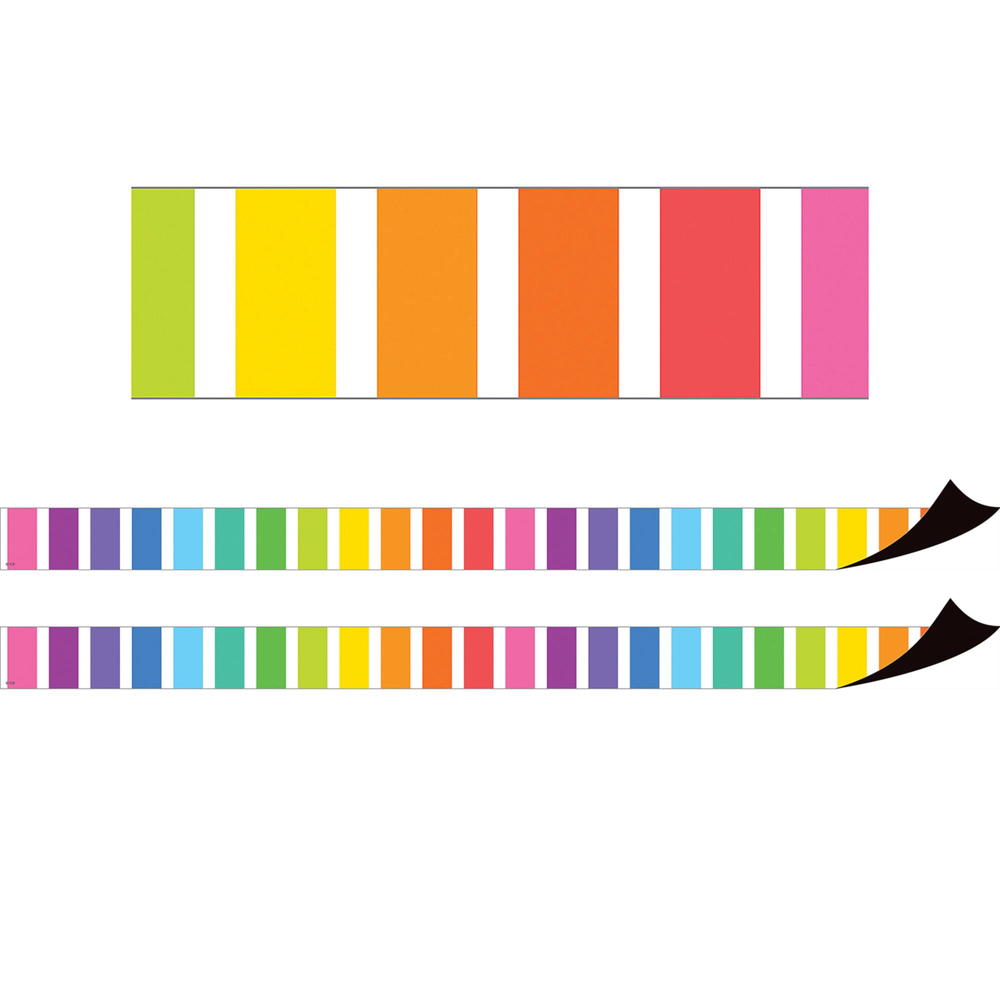 Teacher Created Resources Colorful Stripes Magnetic Border, 48ft.